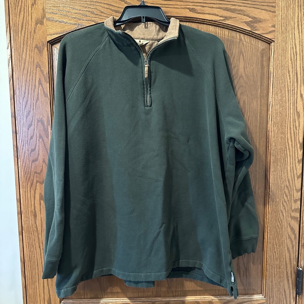 Woolrich‎ Mens XXL Quarter Zip Pullover Green Casual Sweatshirt